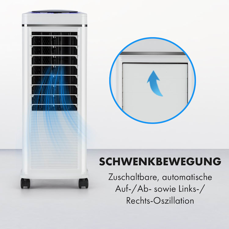 Windspiel 3-in-1 Luftkühler Ventilator Luftbefeuchter | 100 W | 312 m³/h | 8 Liter | 8 Stufen | 3 Modi | Oszillation | Timer | mobil | Fernbedienung