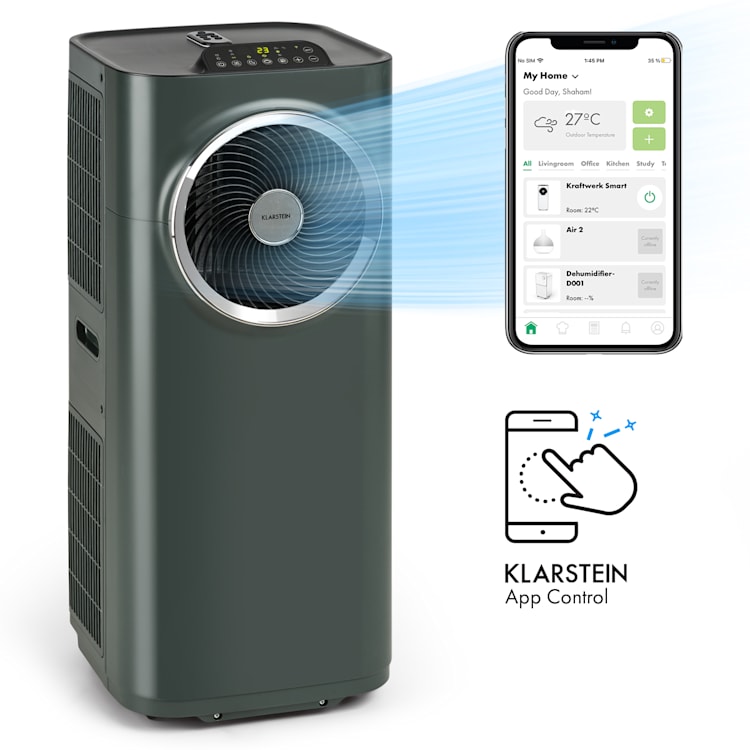 Kraftwerk Smart 10K Klimaanlage 3-in-1 10000 BTU App-Steuerung Fernbedienung 10.000 BTU | Anthrazit