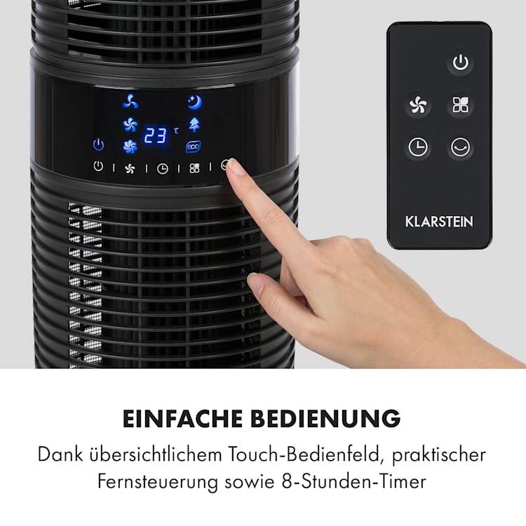 Twister Turmventilator 45 W | 343 m³/h Oszillation Touch Fernbedienung