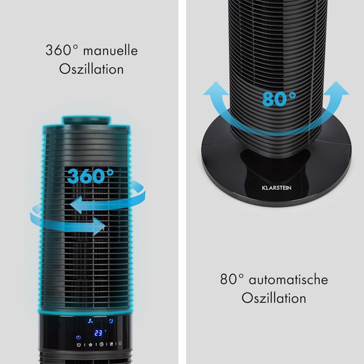 Twister Turmventilator 45 W | 343 m³/h Oszillation Touch Fernbedienung
