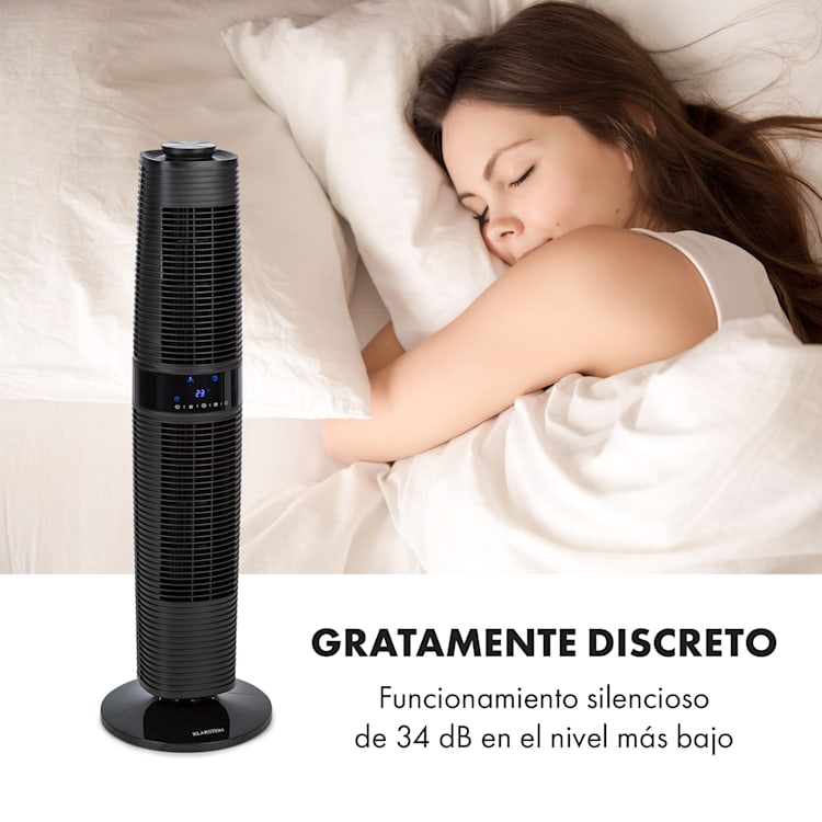 Twister Ventilador de torre de 45W oscilación 343m³/h máx. 3 modos color negro
