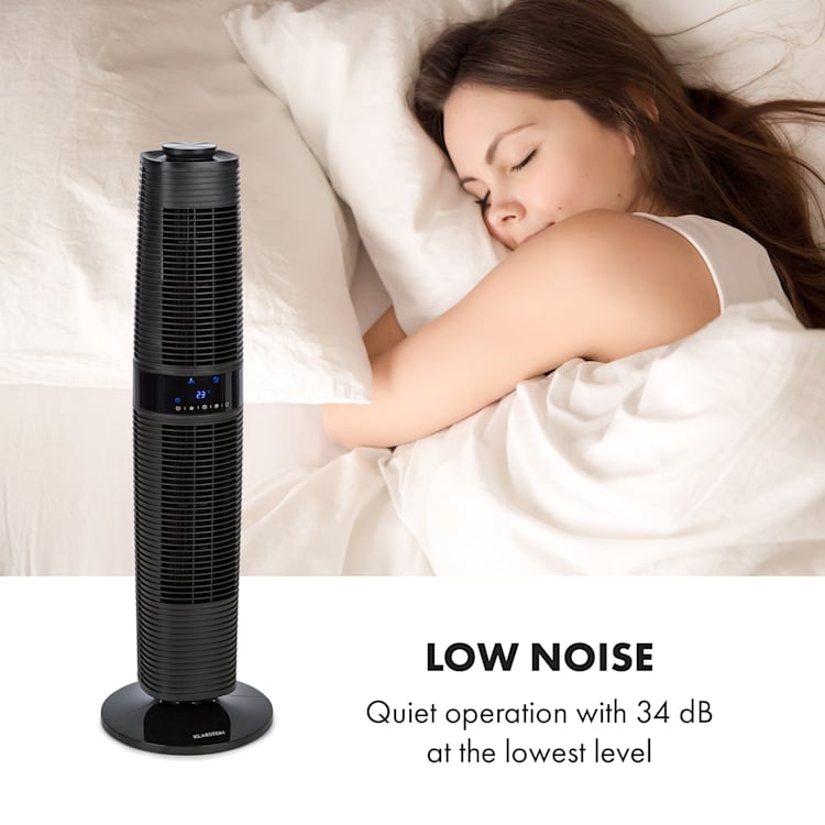 Twister, stĺpový ventilátor, 45W, oscilácia, max. 343m³/h, 4 režimy, čierny