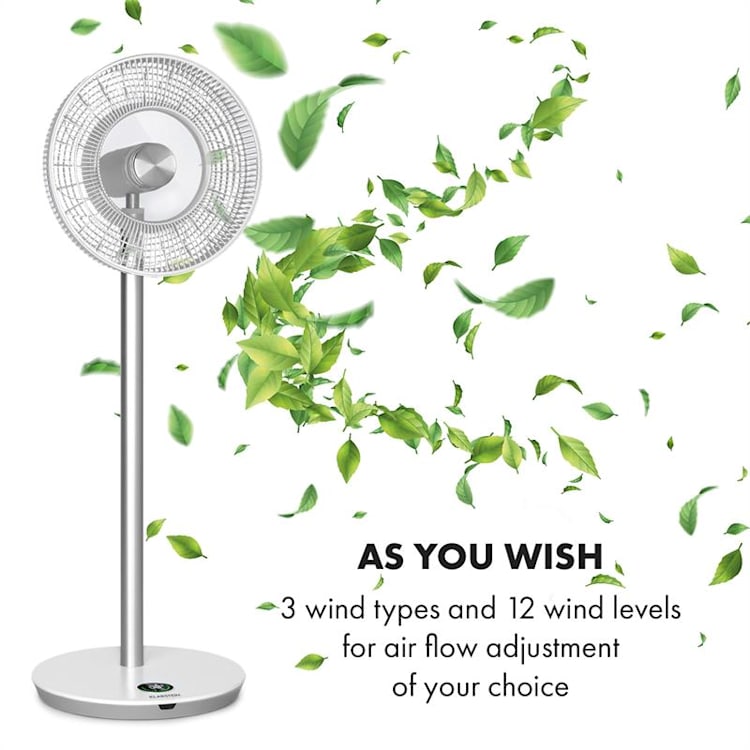 Whisperwind Wireless, ventilator cu suport, 12 ', 9 palete, baterie, 30 W, alb