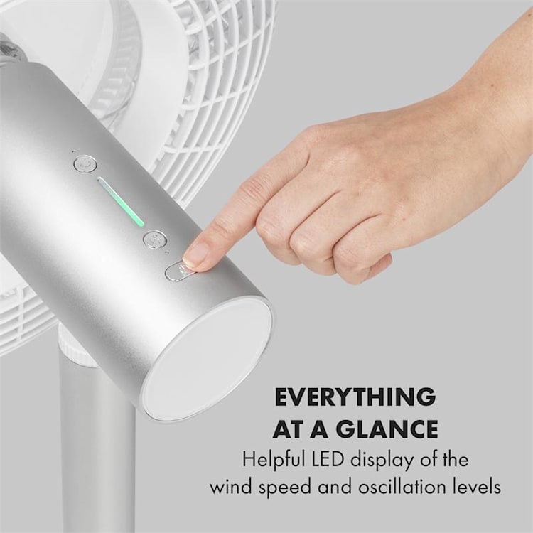 Whisperwind Wireless, ventilator cu suport, 12 ', 9 palete, baterie, 30 W, alb