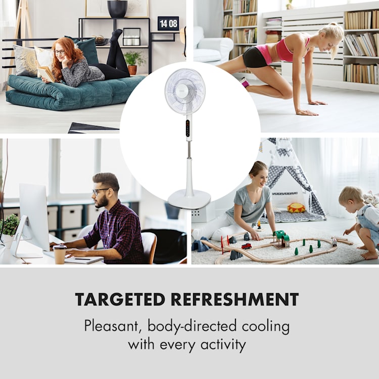 Sommerwind, álló ventilátor,16", 35W, DC-motor, 5544m³/óra, légáramlás, fehér Fehér