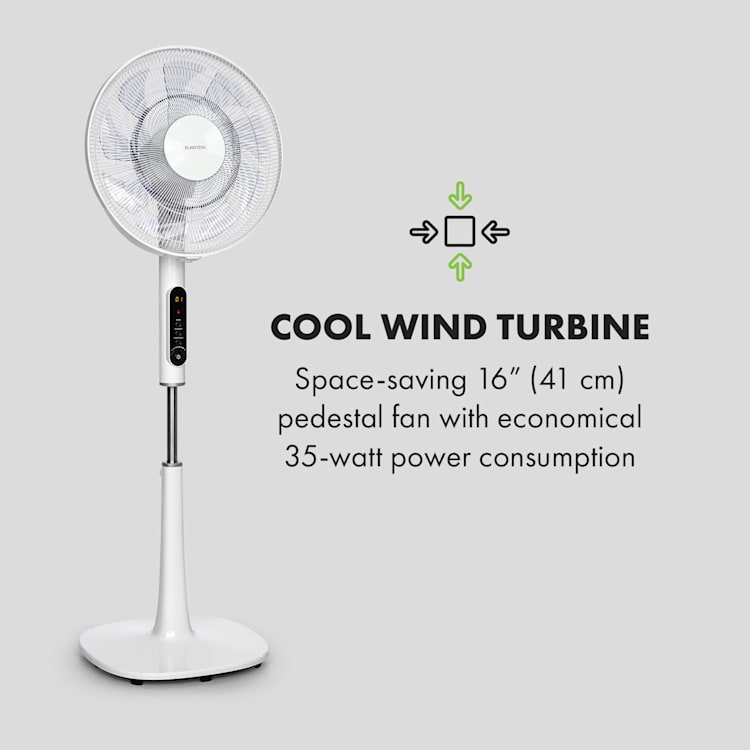 Sommerwind, álló ventilátor,16", 35W, DC-motor, 5544m³/óra, légáramlás, fehér Fehér
