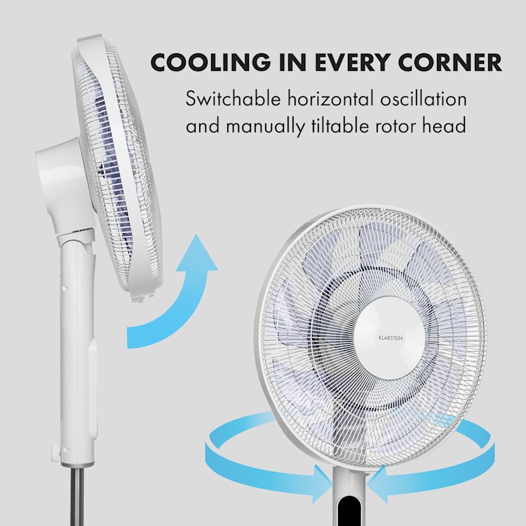 Sommerwind, álló ventilátor,16", 35W, DC-motor, 5544m³/óra, légáramlás, fehér Fehér