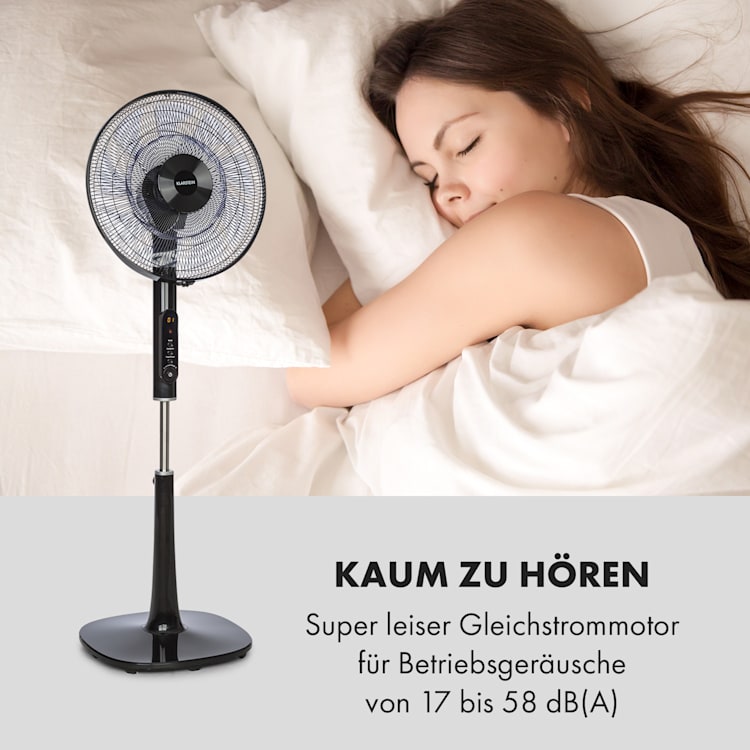Sommerwind Standventilator 16" 35W DC-Motor 5544m³/h Oszillation schwarz Schwarz