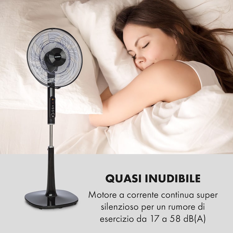 Sommerwind, Ventilatore a Piantana, 16", Motore DC, 5544m³/h, Oscillazione, 35W, nero Nero