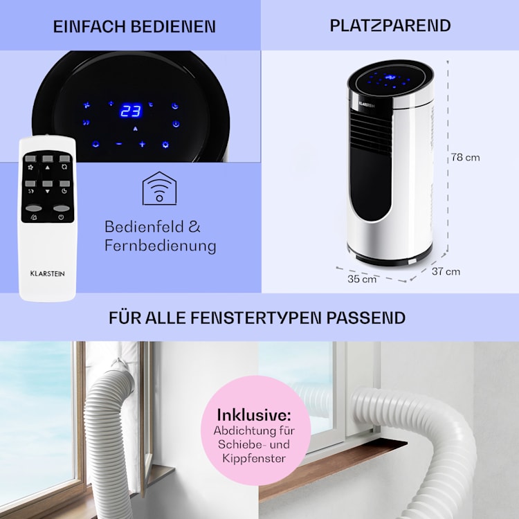 Metrobreeze Miami Mobile Klimaanlage 9000BTU/2,6 kW 950W weiß Weiß