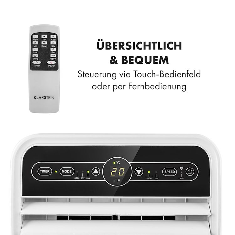 Metrobreeze New York 7k mobile Klimaanlage 2,05kW 7000BTU EEC A Fernbedienung 7.000 BTU | Weiß