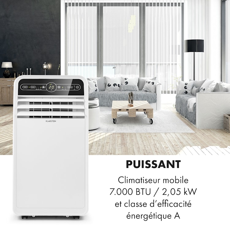 Metrobreeze New York 7k climatiseur mobile 2,05 kW 7000 BTU CEE A télécommande 7.000 BTU | Blanc