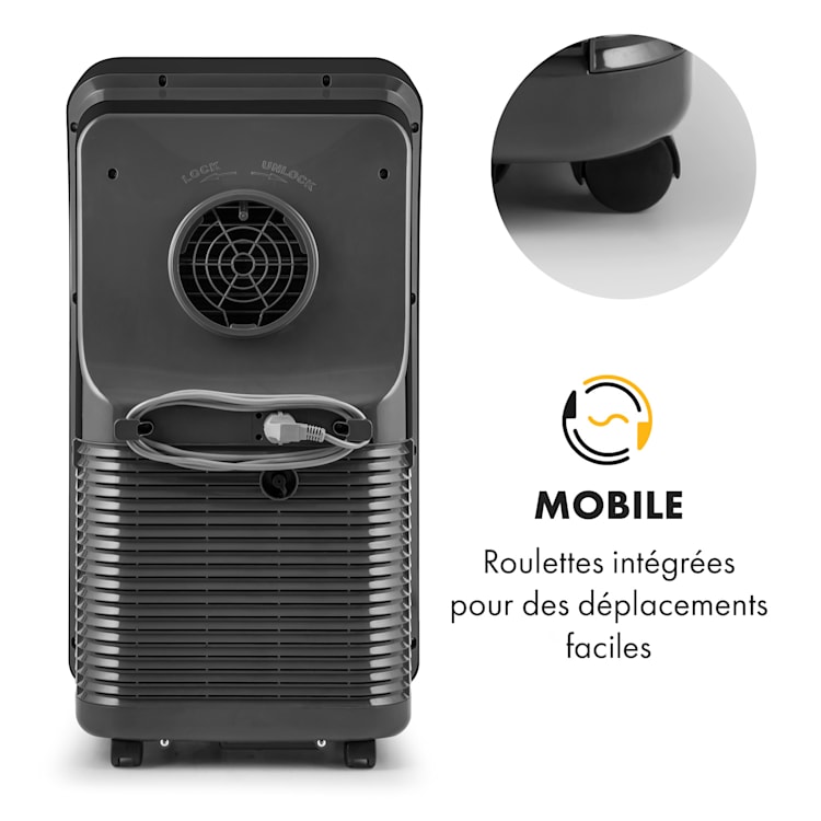 Metrobreeze New York 7k climatiseur mobile 2,05 kW 7000 BTU CEE A télécommande 7.000 BTU | Noir