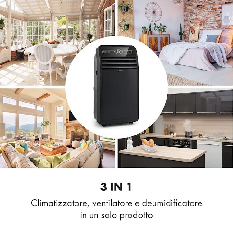 Metrobreeze New York 7k - Climatizzatore mobile, 2,05 kW, 7000BTU, classe energetica A, telecomando 7.000 BTU | Nero