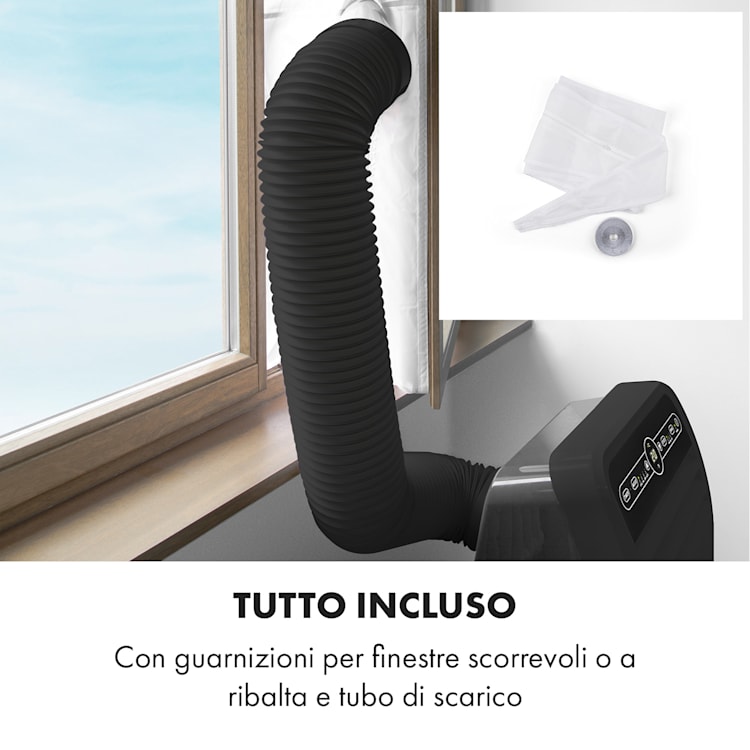 Metrobreeze New York 7k - Climatizzatore mobile, 2,05 kW, 7000BTU, classe energetica A, telecomando 7.000 BTU | Nero