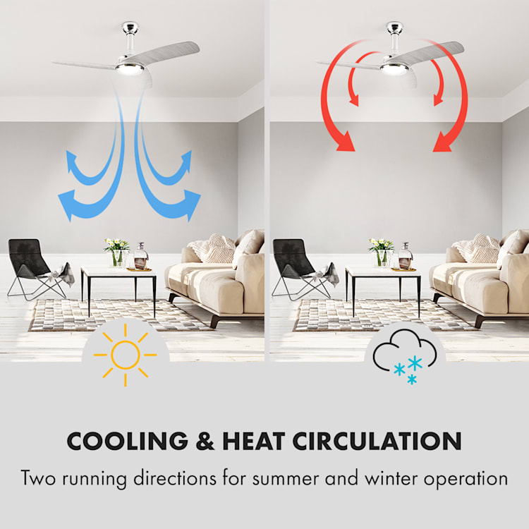 Silent Service, stropni ventilator, Ø: 128 cm, moč: 25 W, siva Finish: light wood