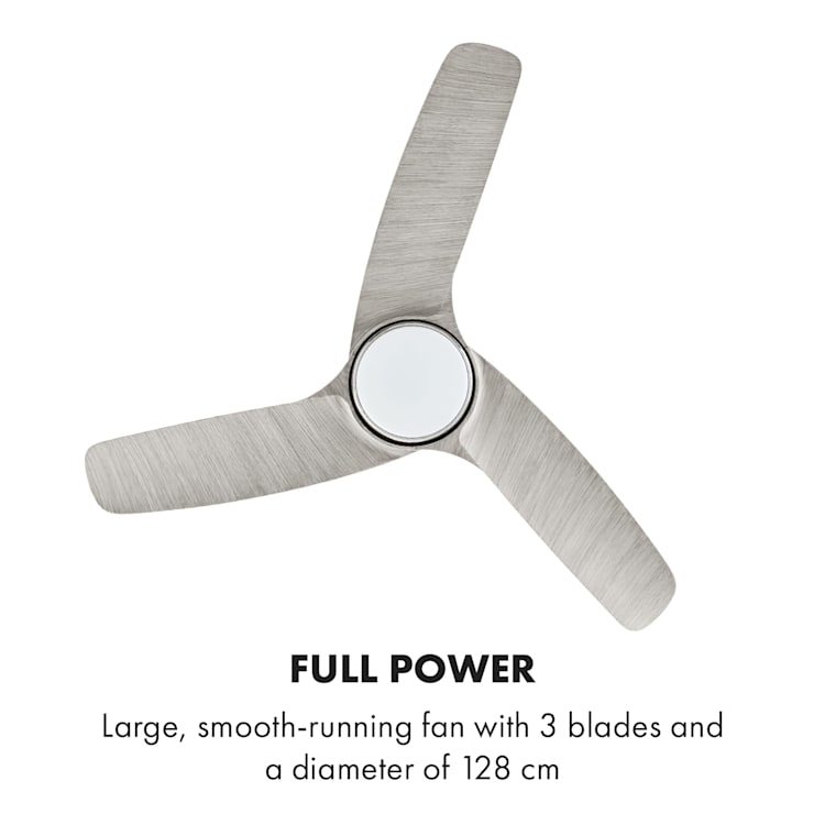 Silent Service, stropni ventilator, Ø: 128 cm, moč: 25 W, siva Finish: light wood
