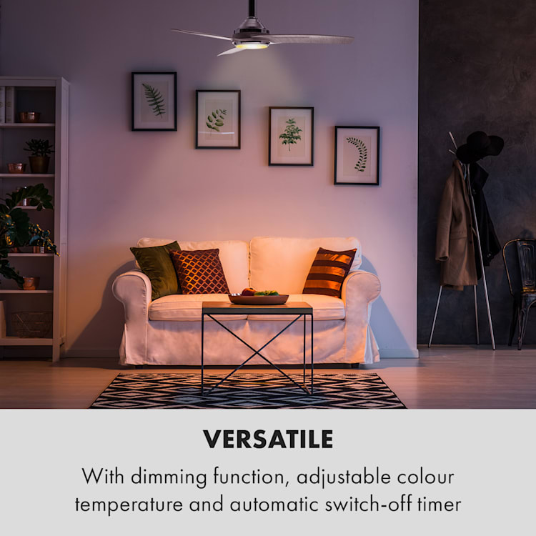Silent Service, stropni ventilator, Ø: 128 cm, moč: 25 W, siva Finish: light wood