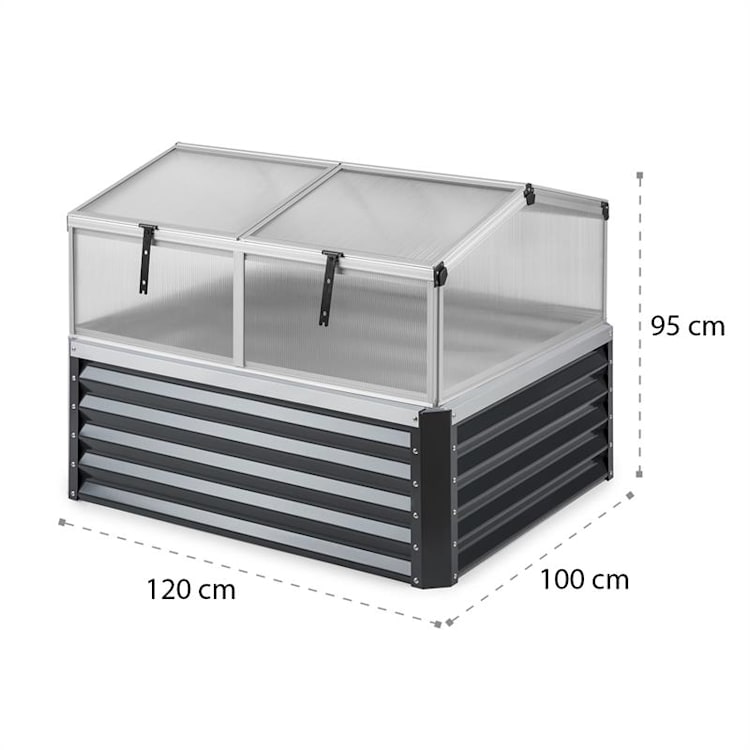 High Grow Advanced verhoogde plantenbak met dak 120x95x100cm staal antraciet