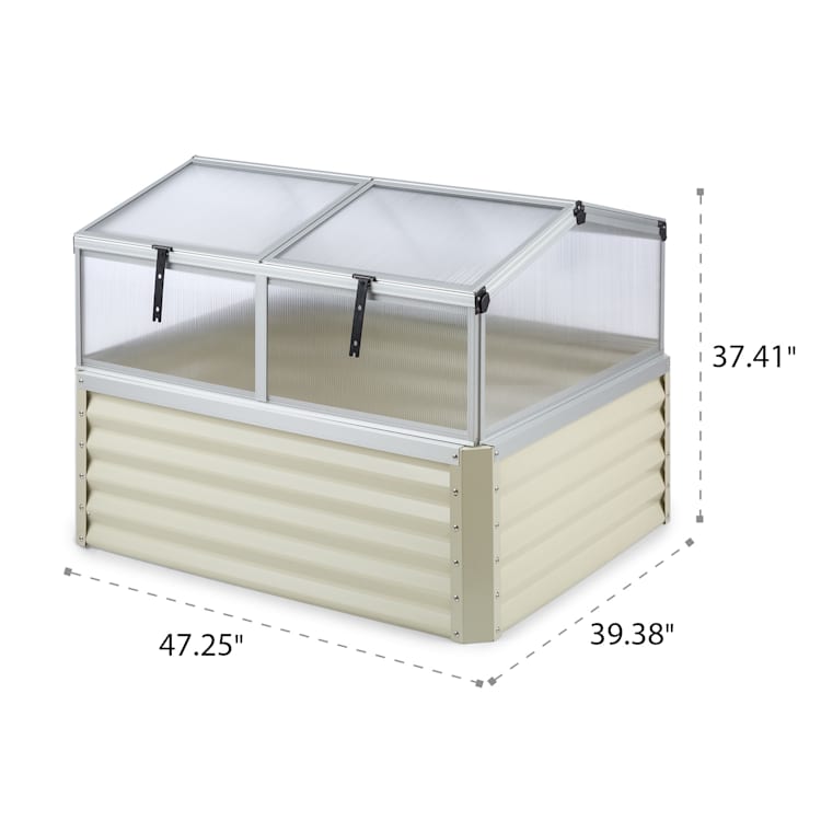 High Grow Advanced Potager surélevé + toit 120x 95x 100 cm 540L beige Beige