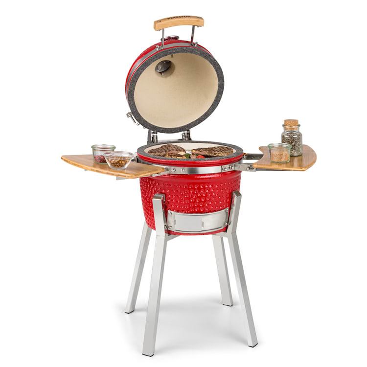 Princesize Pro Barbecue in ceramica Kamado 13" (33cm) termometro elementi laterali rosso Rosso