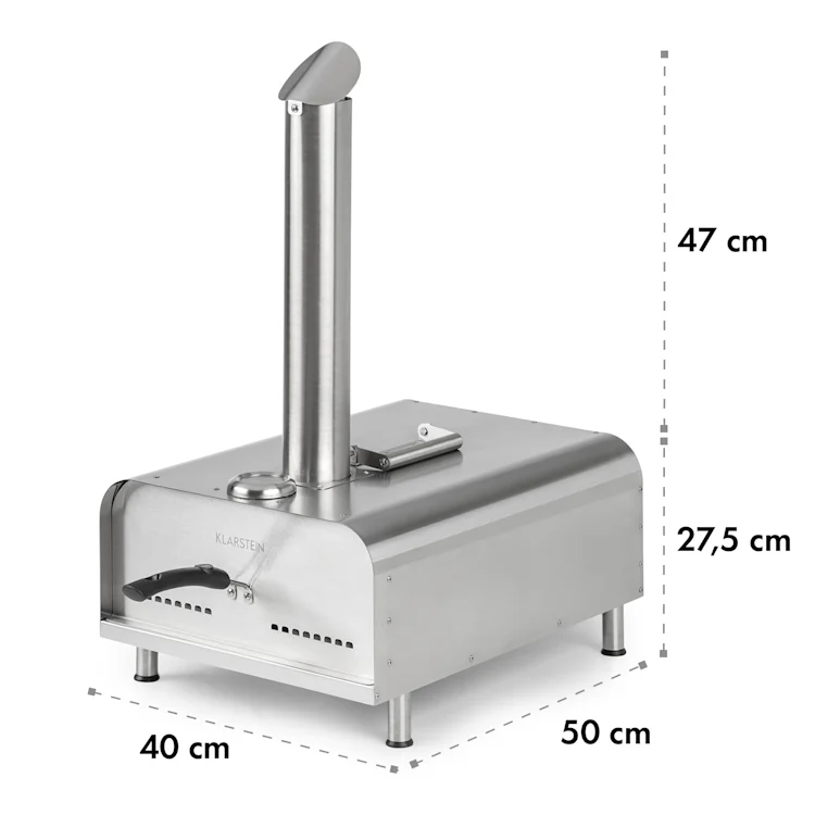 Diavolo, Pizza Pellet Oven, Includes Pizza Stone, Thermometer, Stainless Steel Silver Metallic