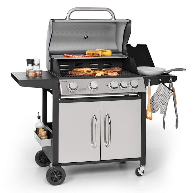 Tomahawk Gasgrill 4x3,6 kW + 2,7 kW Brenner 66x43,5 cm Grill Edelstahl