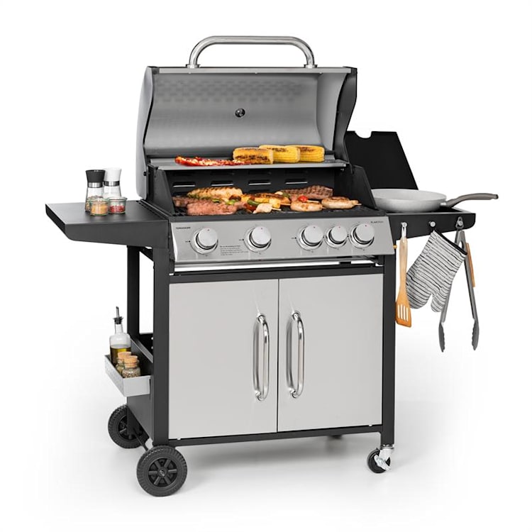 Tomahawk Gasgrill 4x3,6 kW + 2,7 kW Brenner 66x43,5 cm Grill Edelstahl