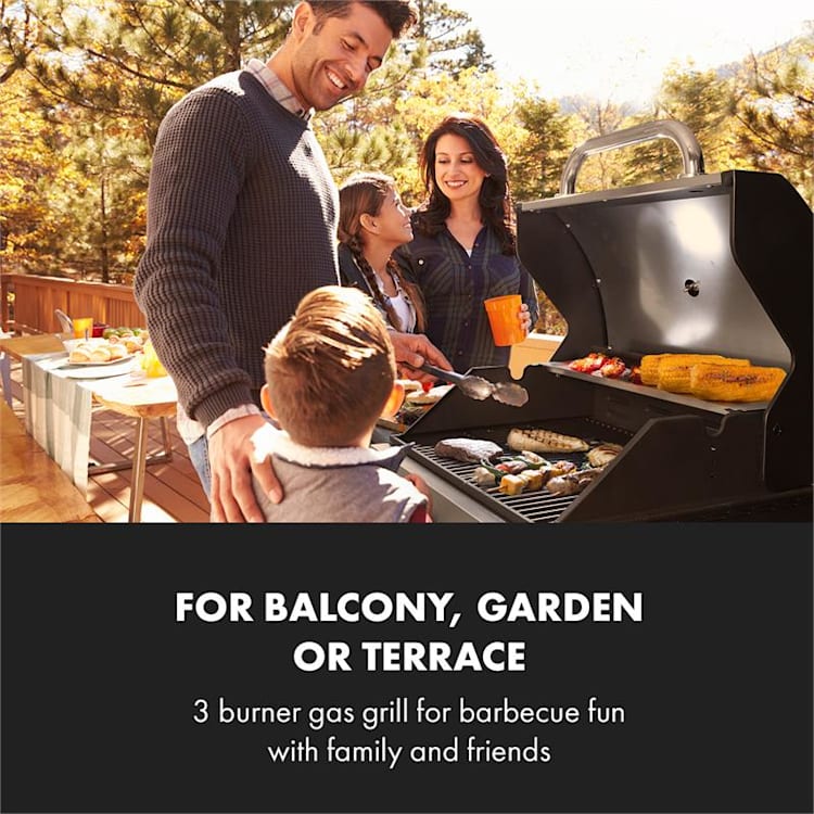 Tomahawk Gasgrill 3 x 3,6 kW Brenner 60 x 43,5 cm Grill Edelstahl