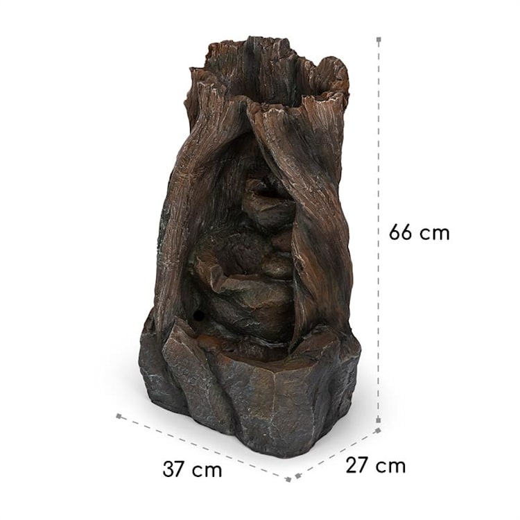 Magic Tree Solarbrunnen 2,8 W Polyresin 5h Akku LEDs Holzoptik