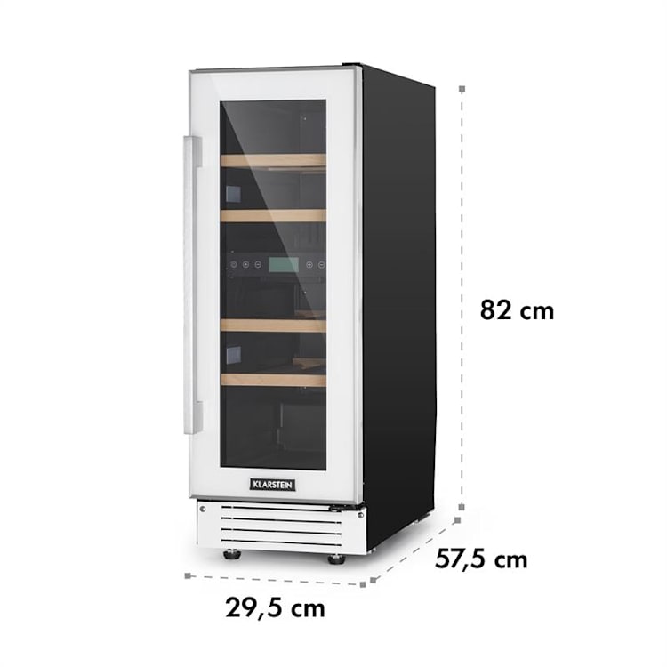 Vinovilla 17 Built-In Duo Zweizonen-Weinkühlschrank 53l 17 Fl. 3-Farben Glastür 17 Flaschen | 2 Kühlzonen | Weiß