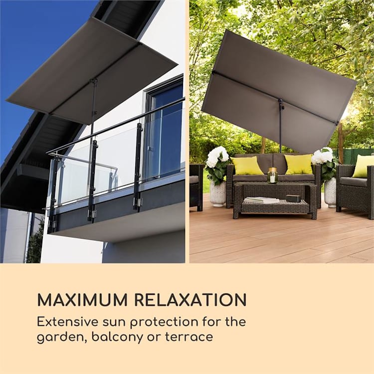 Flex-Shade XL ombrellone 150 x 210 cm poliestere UV 50 grigio scuro 150 x 210 cm | Grigio cenere