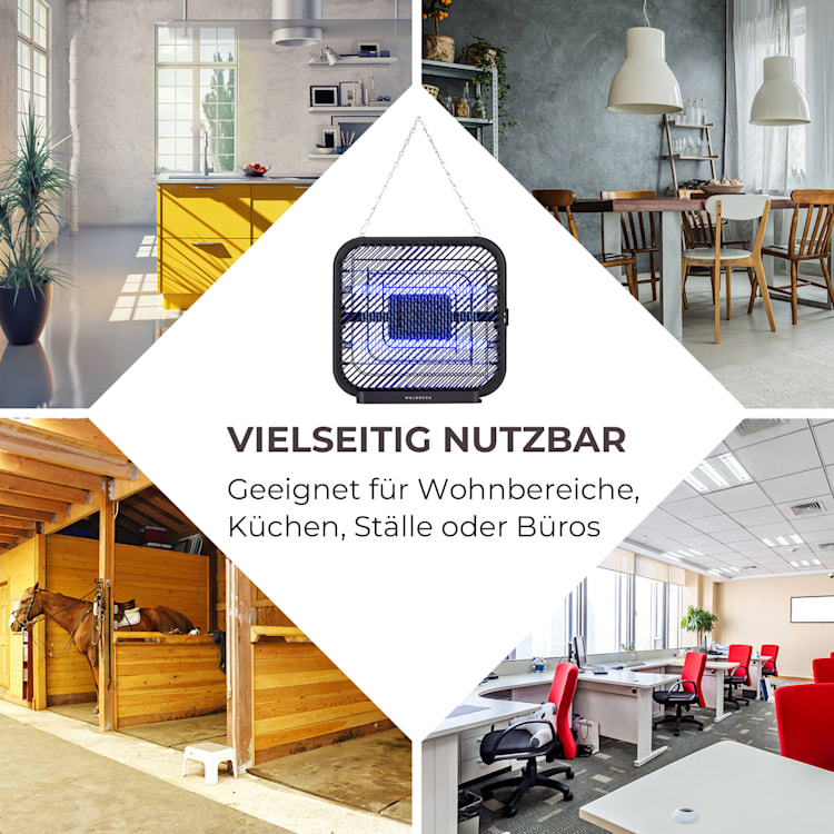 Skyfall SQ Insektenvernichter 16W 50m² UV-Lampen Auffangschale Kette schwarz
