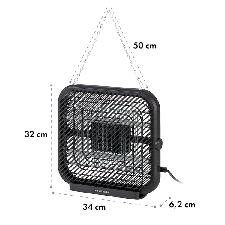 Skyfall SQ Insektenvernichter 16W 50m² UV-Lampen Auffangschale Kette schwarz