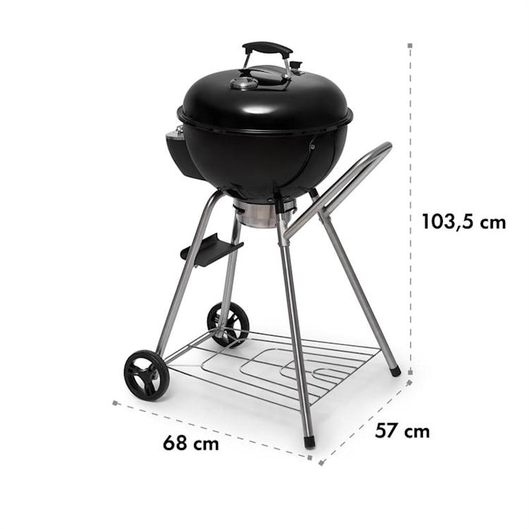 Beef Baron Barbecue boule au charbon de bois thermomètre roulettes