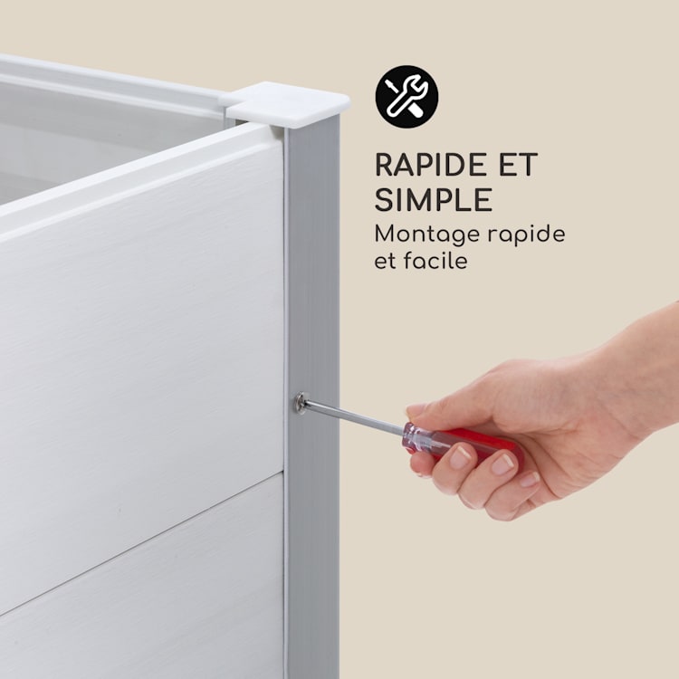 Nova Grow Potager surélevé 150 x 91 x 50 cm WPC aspect bois blanc 150 x 91 x 50 cm