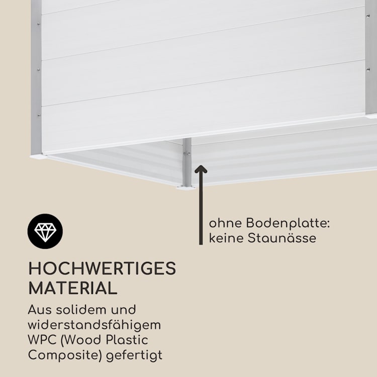 Nova Grow Gartenbeet 150 x 91 x 100 cm WPC Holzoptik weiß 150 x 91 x 100 cm
