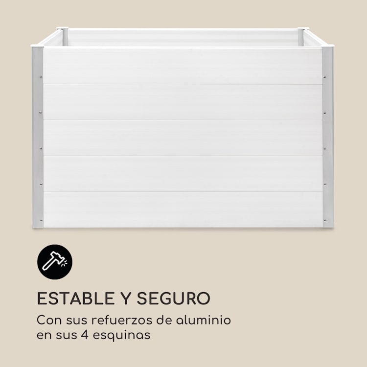 Nova Grow Arriate de jardín 150 x 91 x 100 cm WPC imitación madera color blanco 150 x 91 x 100 cm