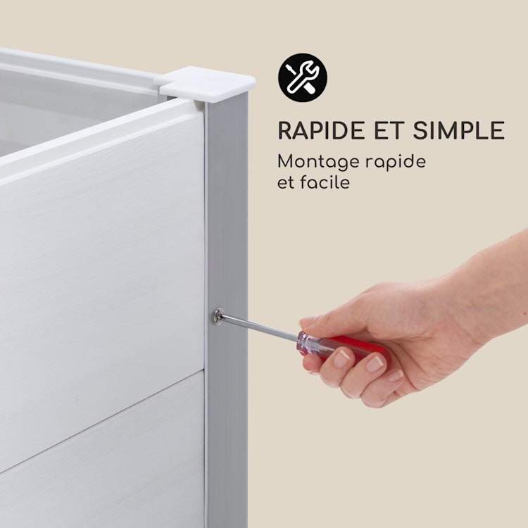 Nova Grow Potager surélevé 150 x 91 x 100 cm WPC aspect bois blanc 150 x 91 x 100 cm