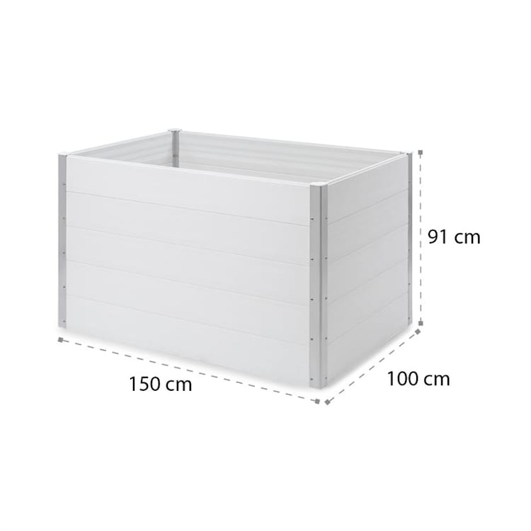 Nova Grow Potager surélevé 150 x 91 x 100 cm WPC aspect bois blanc 150 x 91 x 100 cm