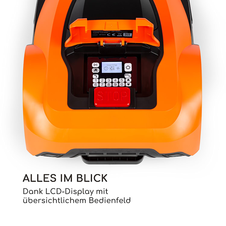 Garden Hero Rasenmähroboter 5,2 Ah Akkubetrieb bis 1.200 m² orange