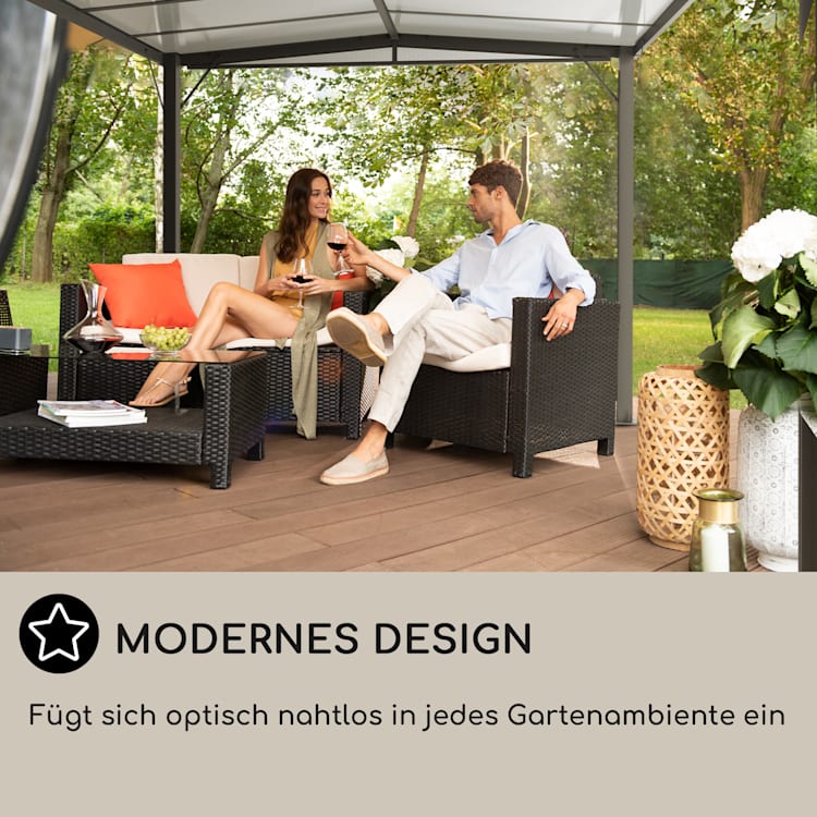 Pantheon Solid Sky Expand Pavillon 3x2,5x3 m Aluminium Polycarbonat ohne Seitenwände | Dunkelgrau
