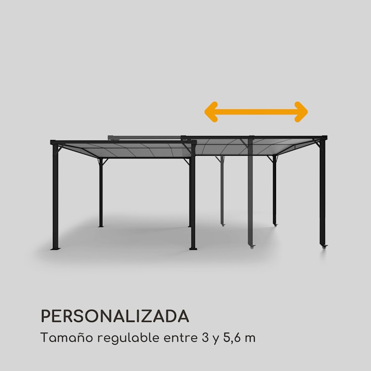 Pantheon Solid Sky Expand Pérgola 3 x 2,5 x 3 m Aluminio Antracita