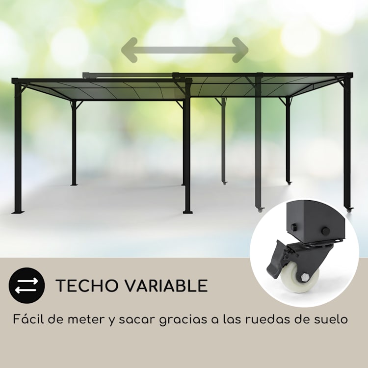 Pantheon Solid Sky Expand Pérgola 3 x 2,5 x 3 m Aluminio Antracita Sin paredes laterales | Gris Marengo