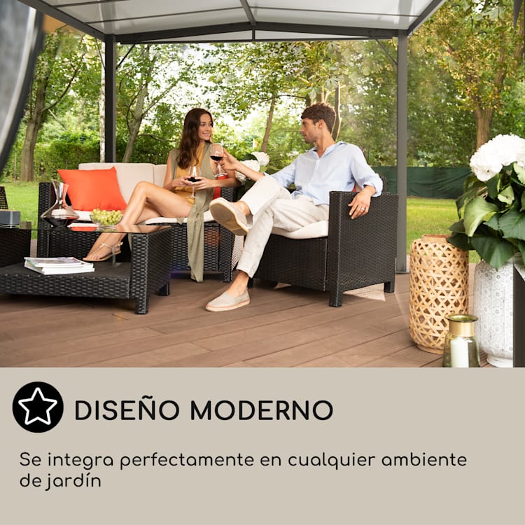 Pantheon Solid Sky Expand Pérgola 3 x 2,5 x 3 m Aluminio Antracita Sin paredes laterales | Gris Marengo