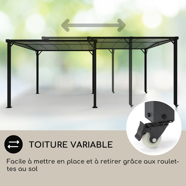 Pantheon Solid Sky Expand pergola 3 x 2,5 x 3 m aluminium anthracite Sans parois latérales | Gris Foncé
