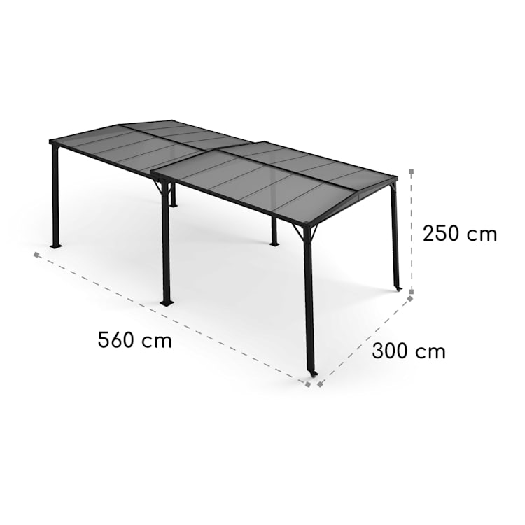 Pantheon Solid Sky Expand pergola 3 x 2,5 x 3 m aluminium anthracite