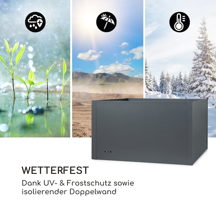 Highgrow Deluxe Hochbeet 100 x 76 x 100 cm verzinkter Stahl