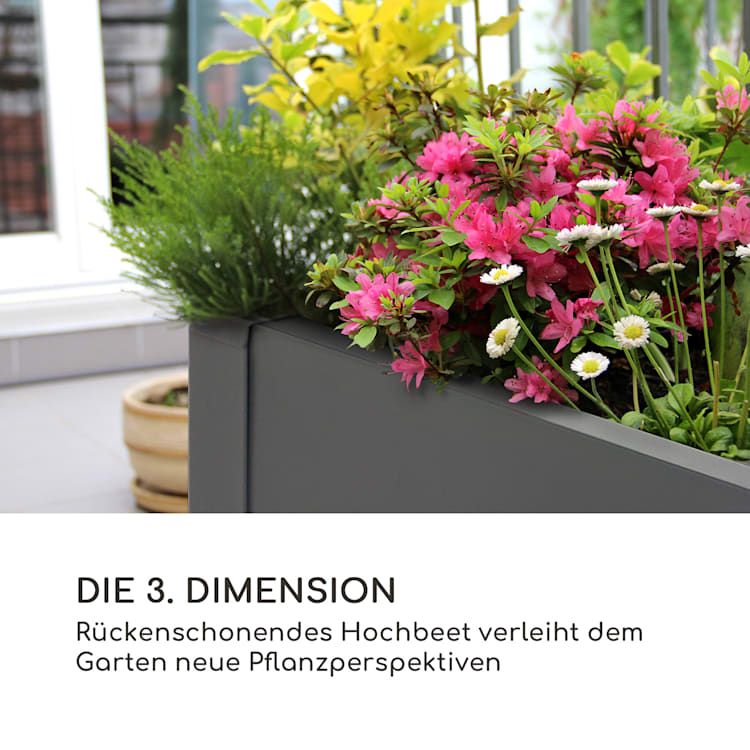 Highgrow Deluxe Hochbeet 100 x 76 x 100 cm verzinkter Stahl