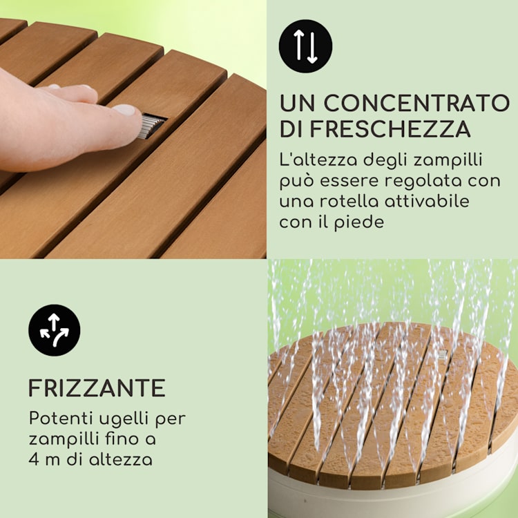 Sumatra Breeze Round - Doccia da giardino, WPC, alluminio, 70 x 55 cm, tonda round | Argento metallizzato